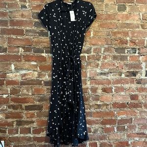 NWT Abercrombie & Fitch Black Floral High Low Dress